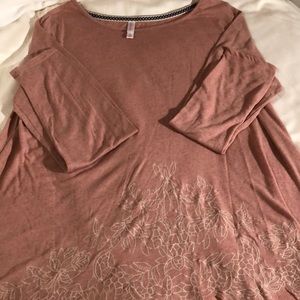 Sz XL LS Embroidered PEACH Baby Soft
